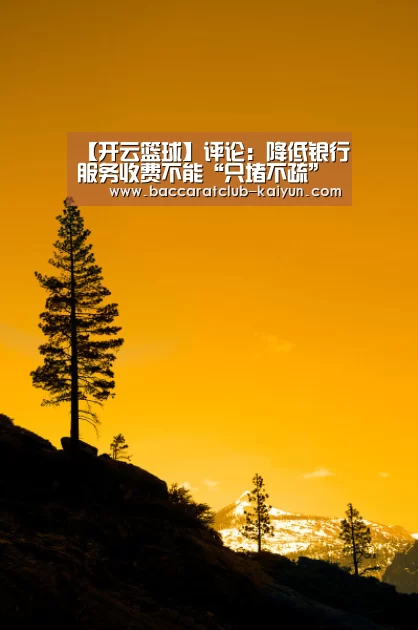 【开云篮球】评论:降低银行服务收费不能“只堵不疏”(图2) 开云篮球
